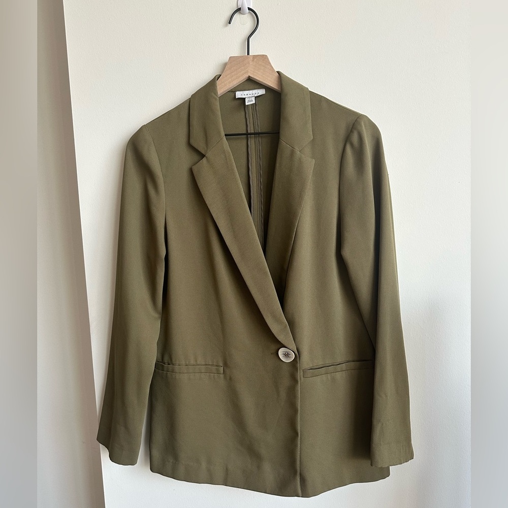 TOPSHOP Topshop olive green blazer lightweight